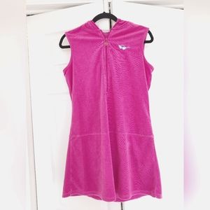 Pink Terry Dress with Hood